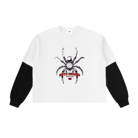 Bete Studio Layered Contrast Sleeve Cotton T-Shirt