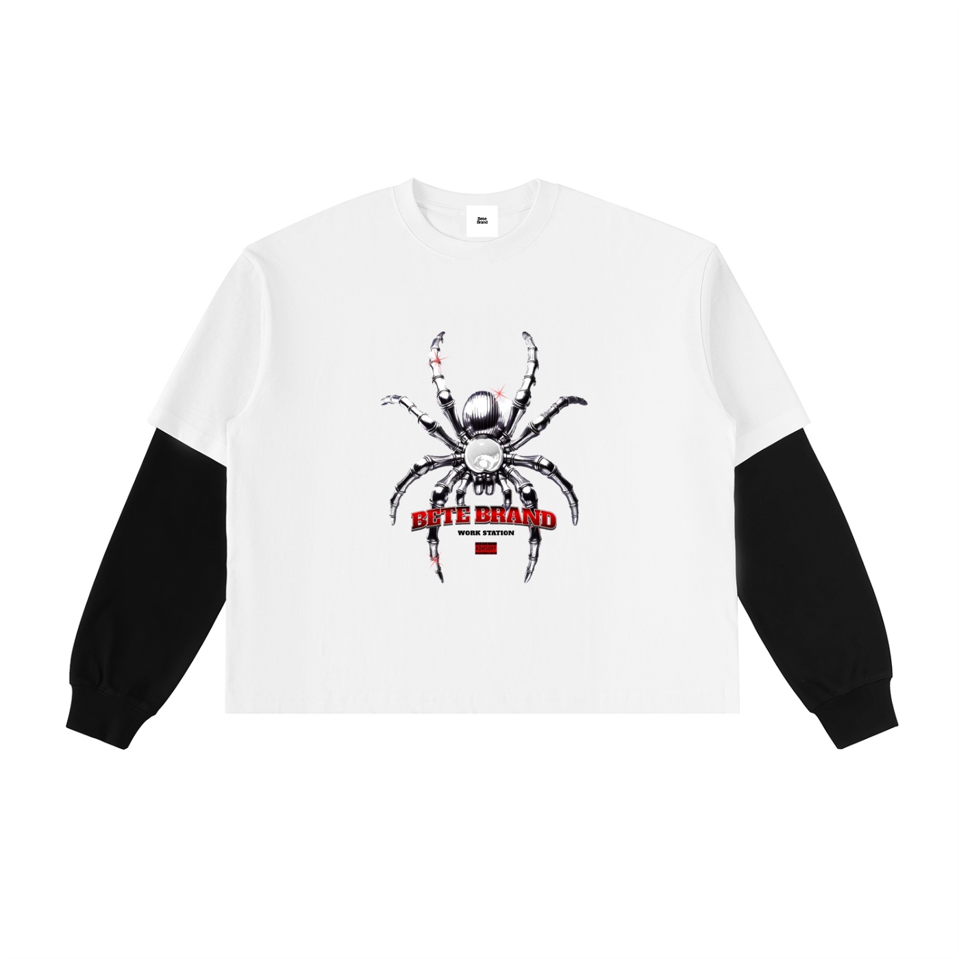 Bete Studio Layered Contrast Sleeve Cotton T-Shirt